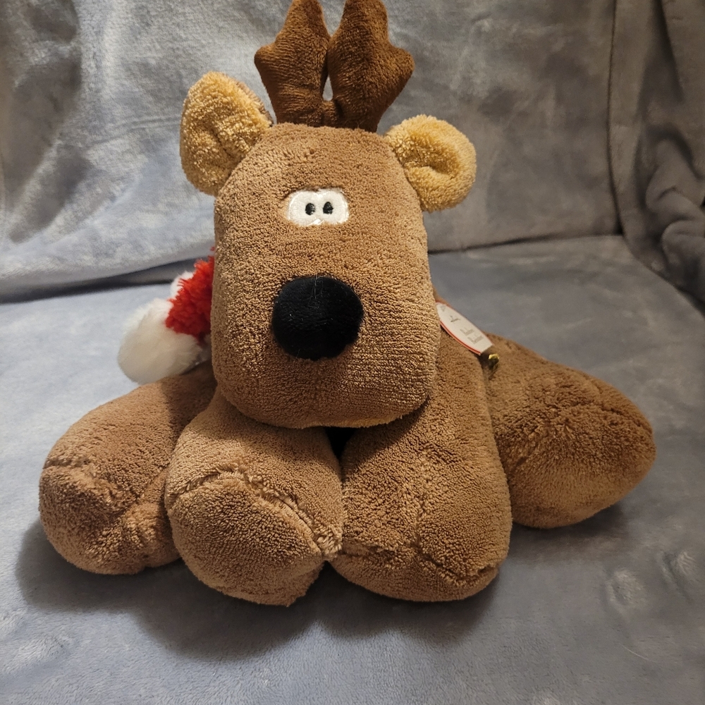 Hallmark Brown and Cream Rodney The  Reindeer Plush